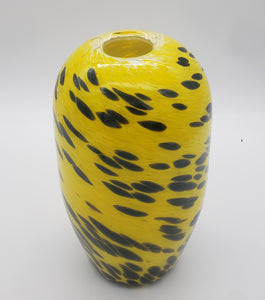 Canary Yellow and Adventurine Green Beehive Vase