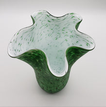 Load image into Gallery viewer, Green Vase Yellow spots and White Interior (Large Vase)
