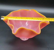 Load image into Gallery viewer, Pink Footed Handkerchief Bowl with an Orange Lip Wrap (#6)
