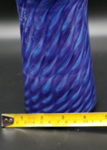 Load image into Gallery viewer, Double Stuffed Blue and Violet over White Enamel Vase (#13)
