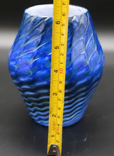 Load image into Gallery viewer, Double Stuffed Pot-Bellied Blue and Green Variegated Vase (#19)
