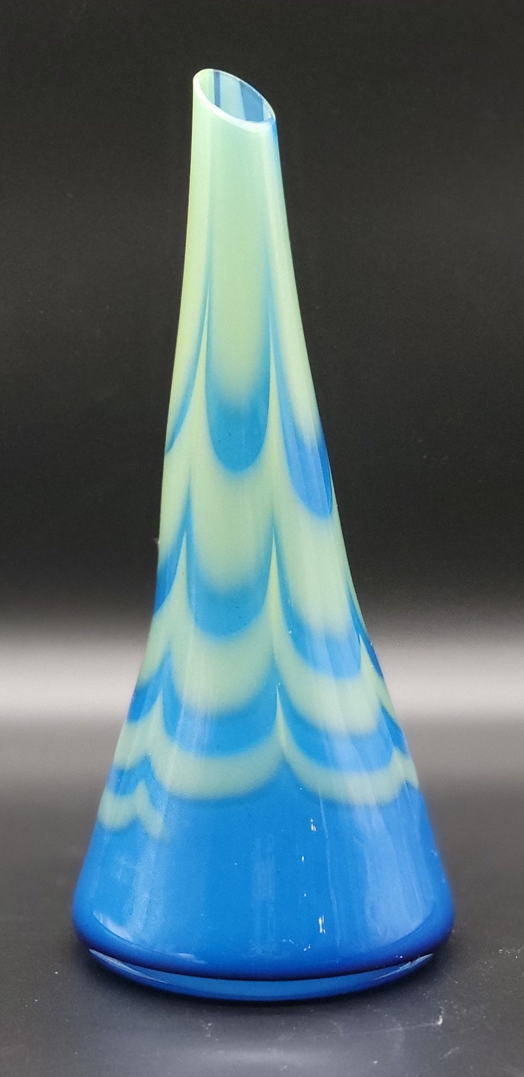Light Blue and Light Green Transition Single Bud Vase (#20)