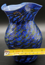 Load image into Gallery viewer, Double Stuffed Blue Variegated Ruffle Topped Handkerchief Traditional Vase (#22)
