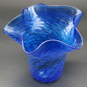 Double Stuffed Blue Handkerchief Vase