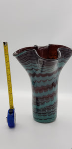 Draped Brown and Turqouise Vase