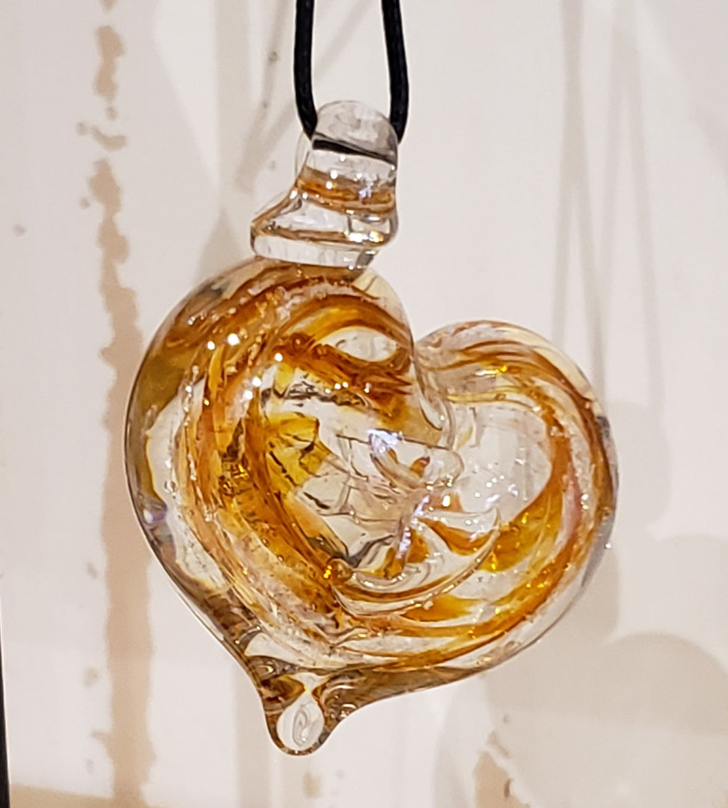 Memorial Glass Small Heart Shaped Pendant (many color options)